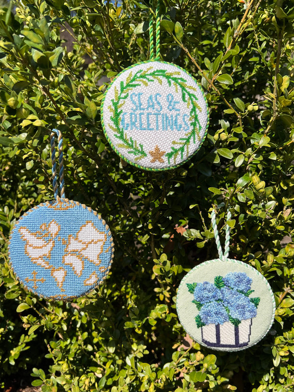 Wednesday Evening, 11/18 - Round Ornament Finishing Class with Nashville Needlepointer - Jersey City Studio