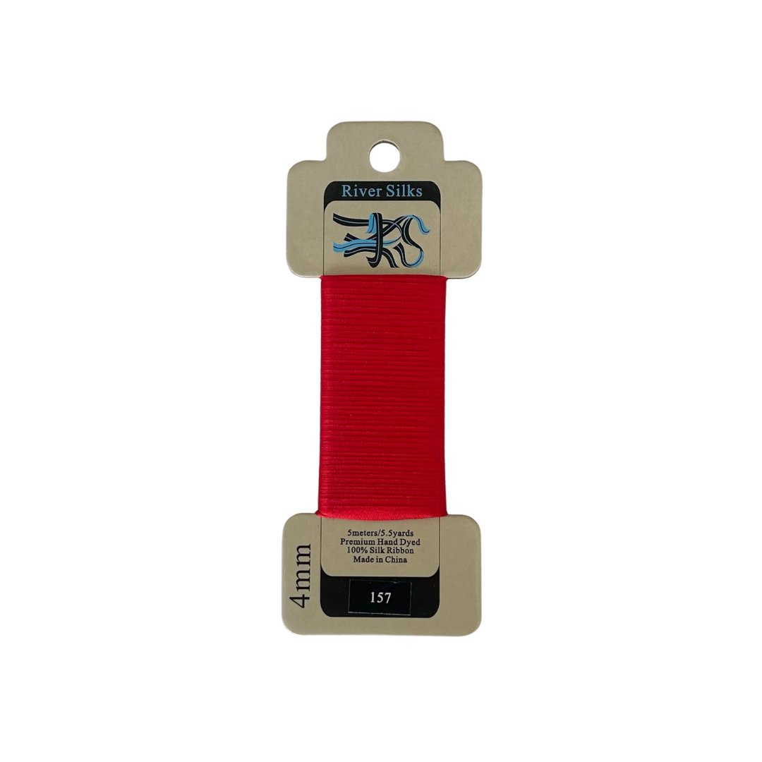 River Silks Ribbon 4mm - 157 Flame Scarlet