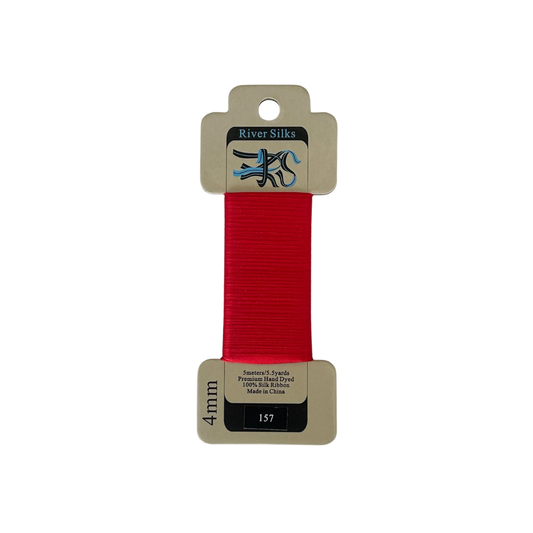 River Silks Ribbon 4mm - 157 Flame Scarlet