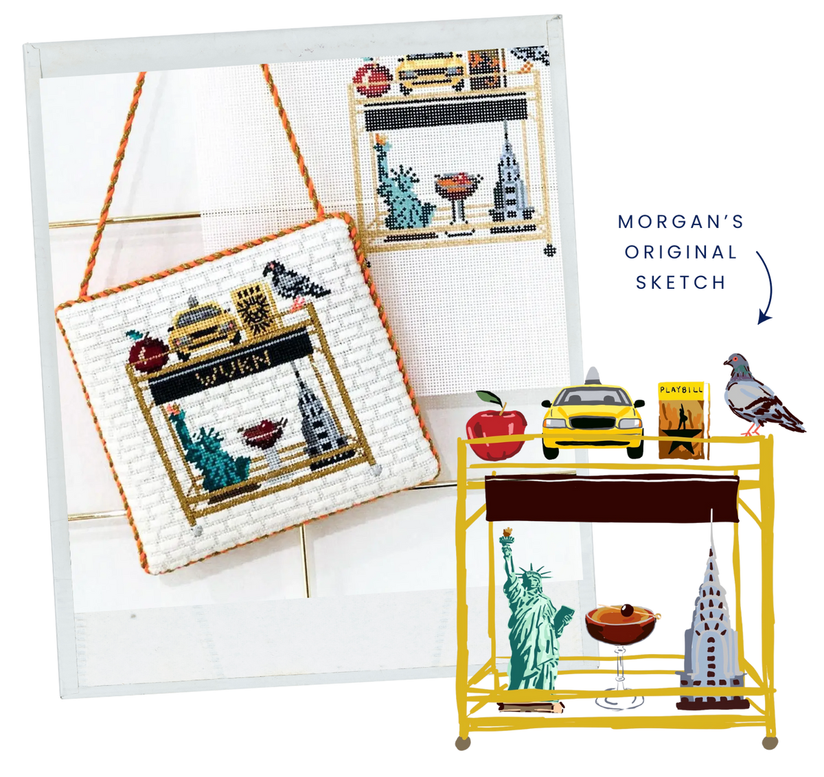 New York City NYC Bar Cart