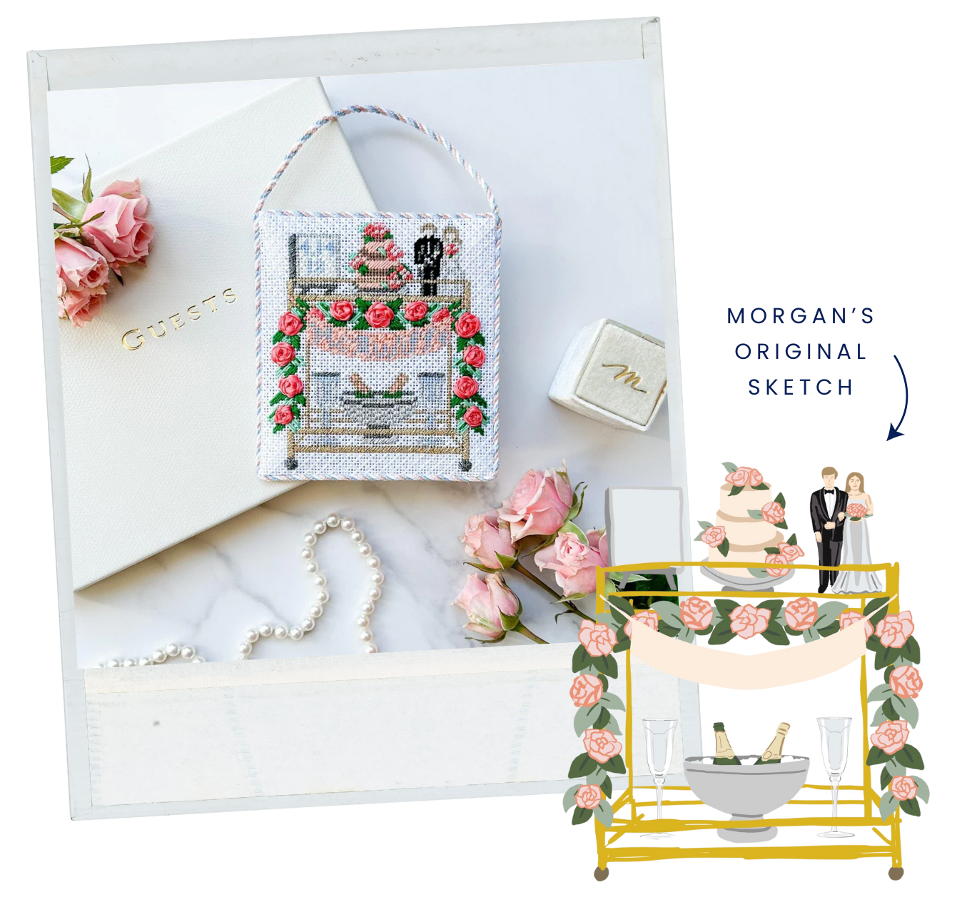 Wedding Bar Cart - Bride and Groom – Morgan Julia Designs