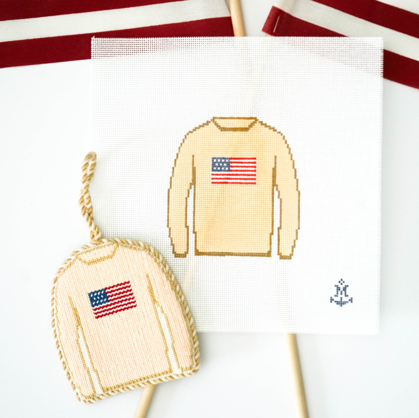 American Flag Sweater (Cream)
