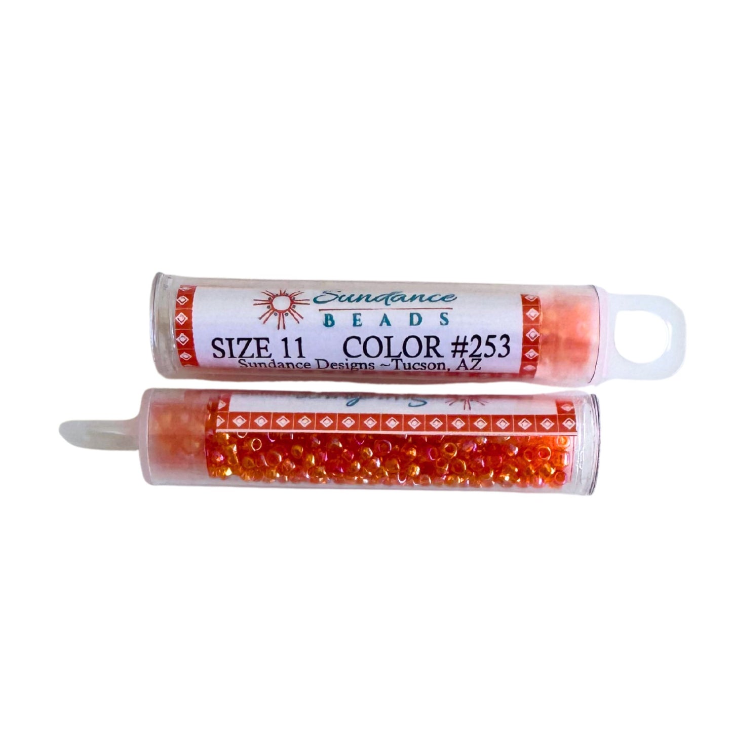Sundance Size 14/15 Seed Beads #253 Rainbow Orange