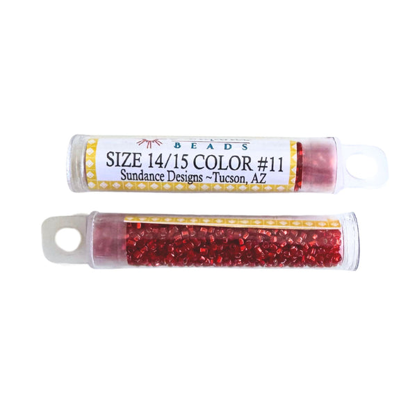 Sundance Size 14/15 Seed Beads #11 Christmas Red