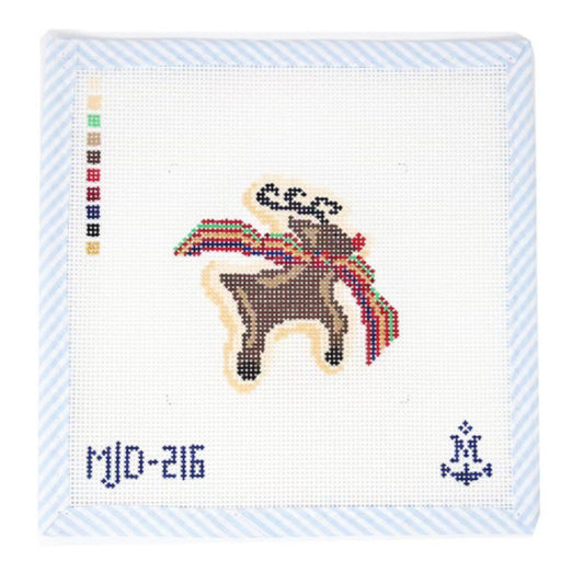 Reindeer Cookie with Plaid Bow - Wholesale