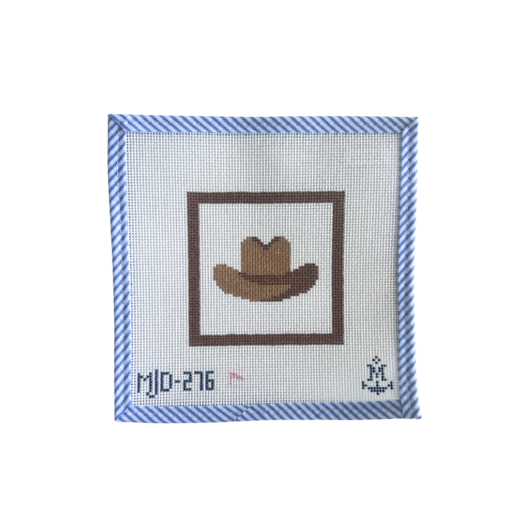 STUDIO SALE - Beginner Cowboy Hat Needlepoint Canvas