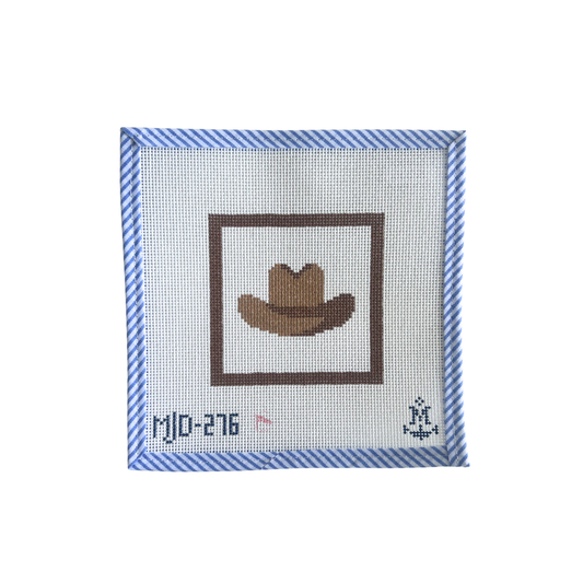 STUDIO SALE - Beginner Cowboy Hat Needlepoint Canvas