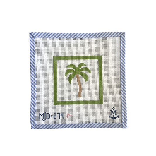 STUDIO SALE - Beginner Palm Tree Needlepoint Canvas