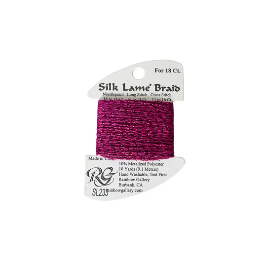 Silk Lame Braid: SL233 Festival Fuchsia