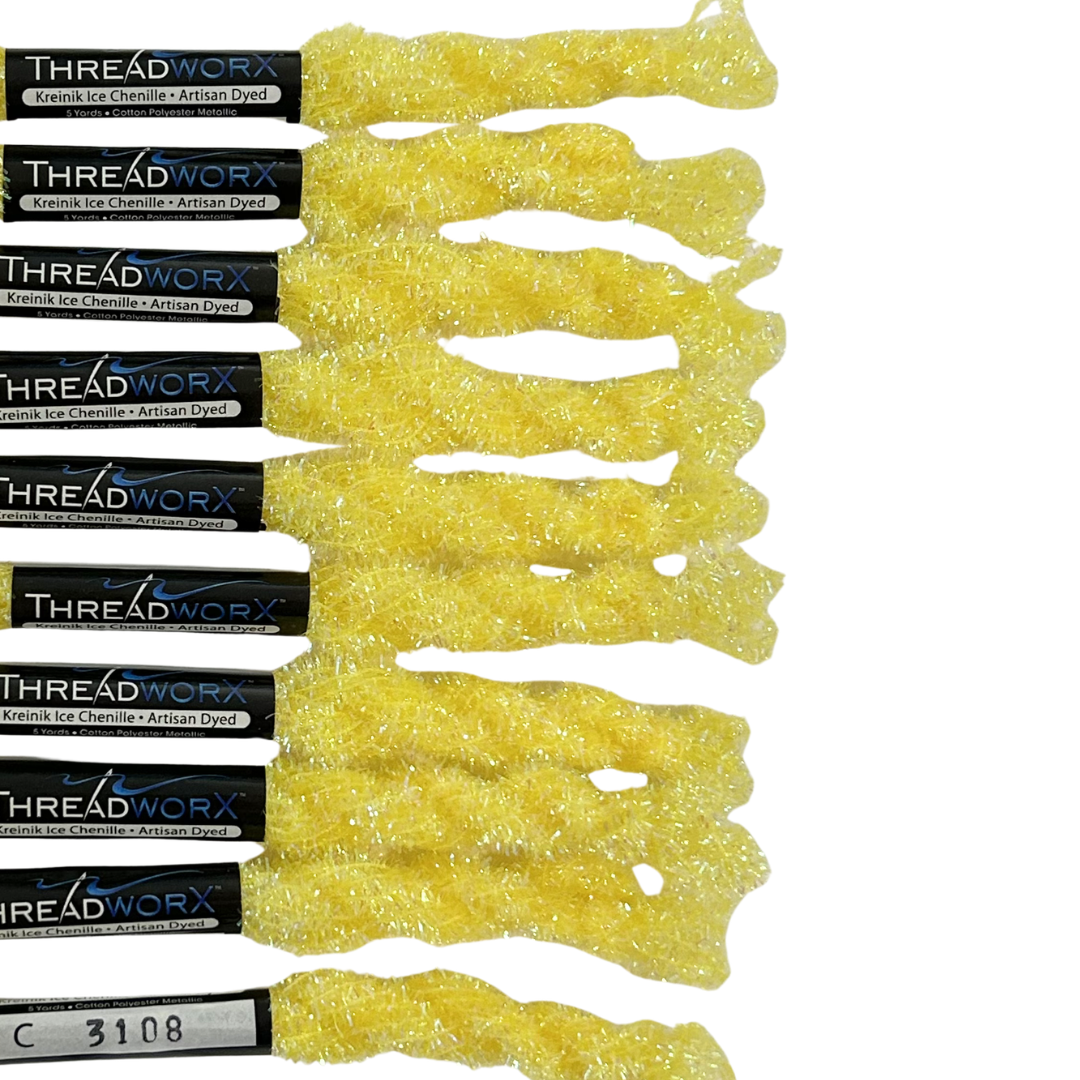 ThreadworX Overdyed Kreinik Ice Chenille - C3108 Mellow Yellow