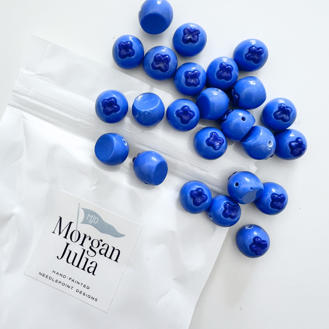 Blueberry Beads for Needlepoint Canvases