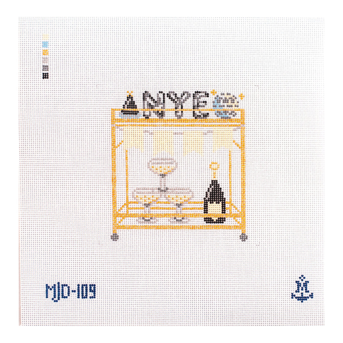 New Year's Eve Bar Cart [Needlepoint Canvas and Kit] [Morgan Julia Designs]