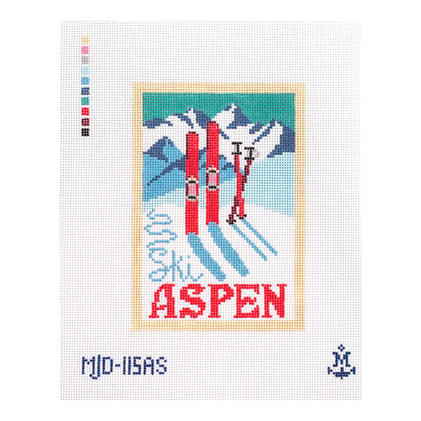 Vintage Ski Postcard: Aspen