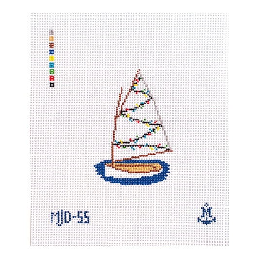 Christmas Catboat [Needlepoint Canvas and Kit] [Morgan Julia Designs]