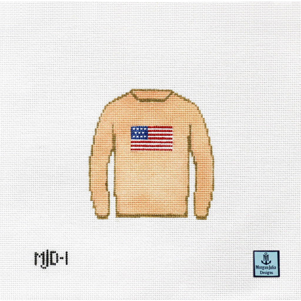 American Flag Sweater [Needlepoint Canvas and Kit] [Morgan Julia Designs]