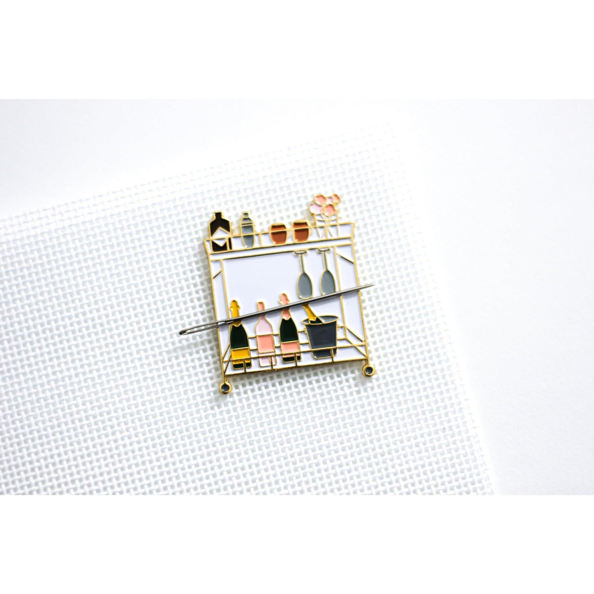 Bar Cart Needle Minder [Needlepoint Canvas and Kit] [Morgan Julia Designs]