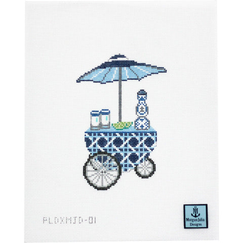 Blue Tequila Cart Needlepoint Canvas - PLD x MJD [Needlepoint Canvas and Kit] [Morgan Julia Designs]