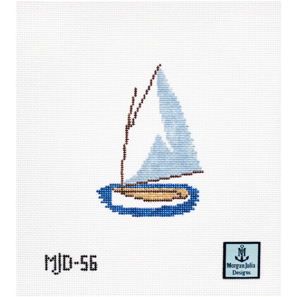 Catboat with Stitch Guide [Needlepoint Canvas and Kit] [Morgan Julia Designs]