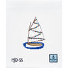 Christmas Catboat with Stitch Guide [Needlepoint Canvas and Kit] [Morgan Julia Designs]