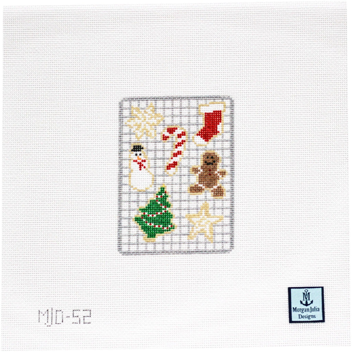 Christmas Cookies with Stitch Guide [Needlepoint Canvas and Kit] [Morgan Julia Designs]