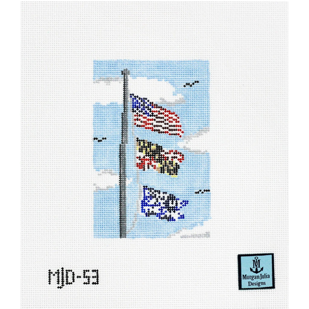 Maryland Flagpole [Needlepoint Canvas and Kit] [Morgan Julia Designs]