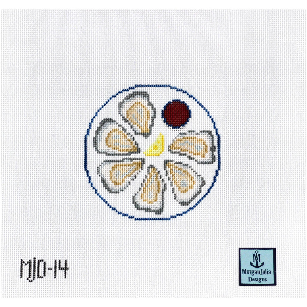 Oysters on the Half Shell [Needlepoint Canvas and Kit] [Morgan Julia Designs]