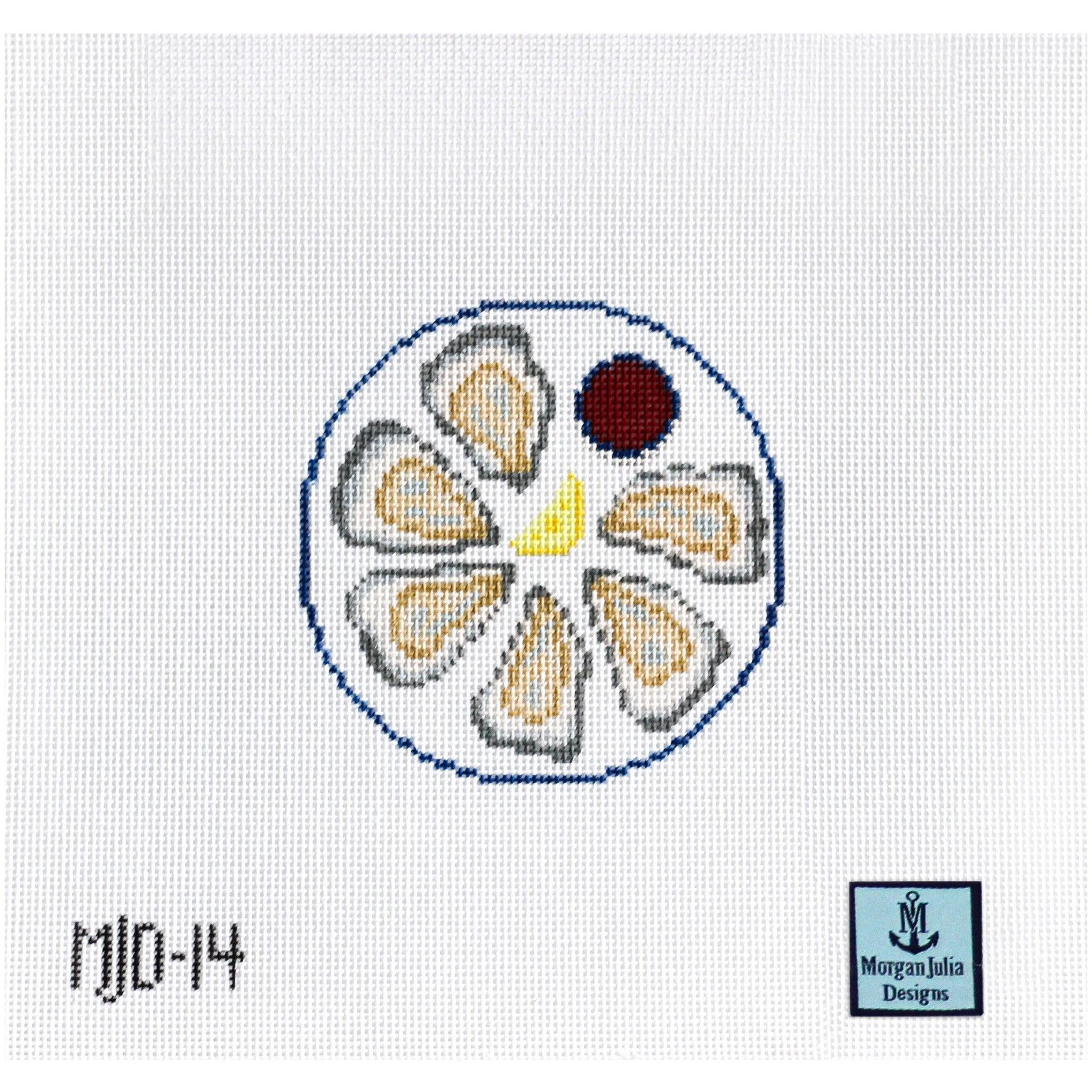 Oysters on Half Shell Needlepoint Canvas Julia Designs