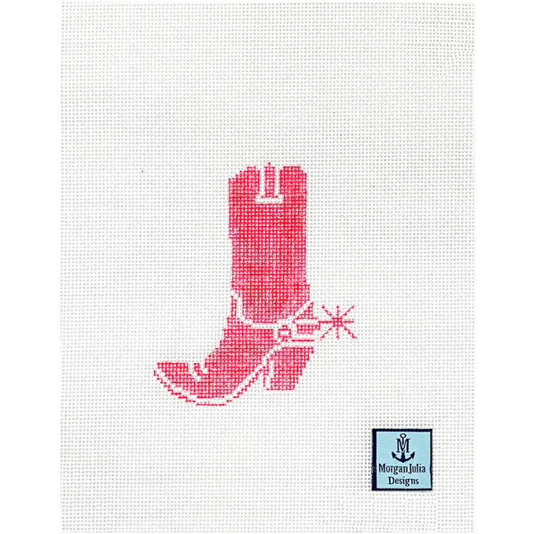 Pink Cowgirl Boot Needlepoint Canvas [Needlepoint Canvas and Kit] [Morgan Julia Designs]