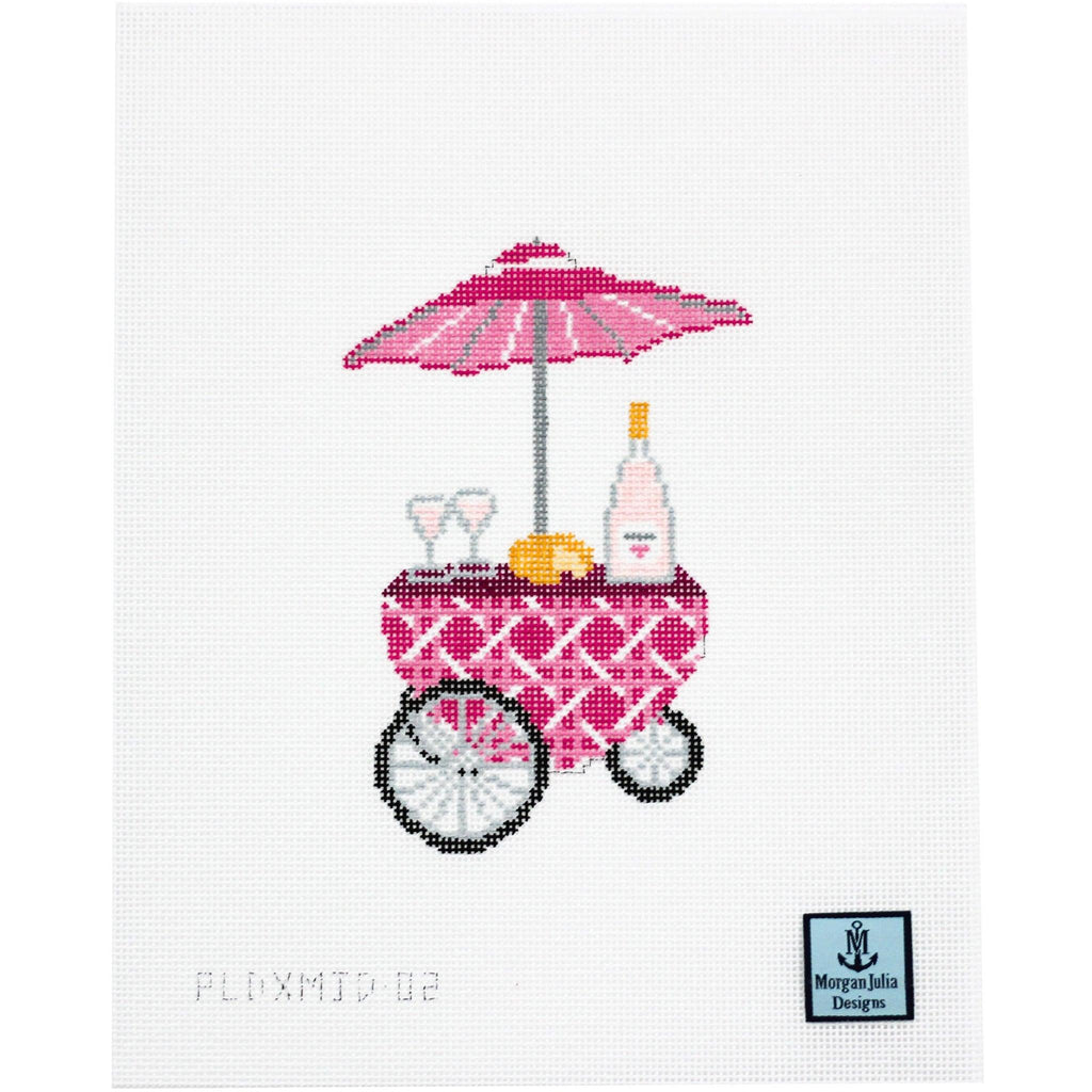 Pink Rosé Cart Needlepoint Canvas - PLD x MJD– Morgan Julia Designs