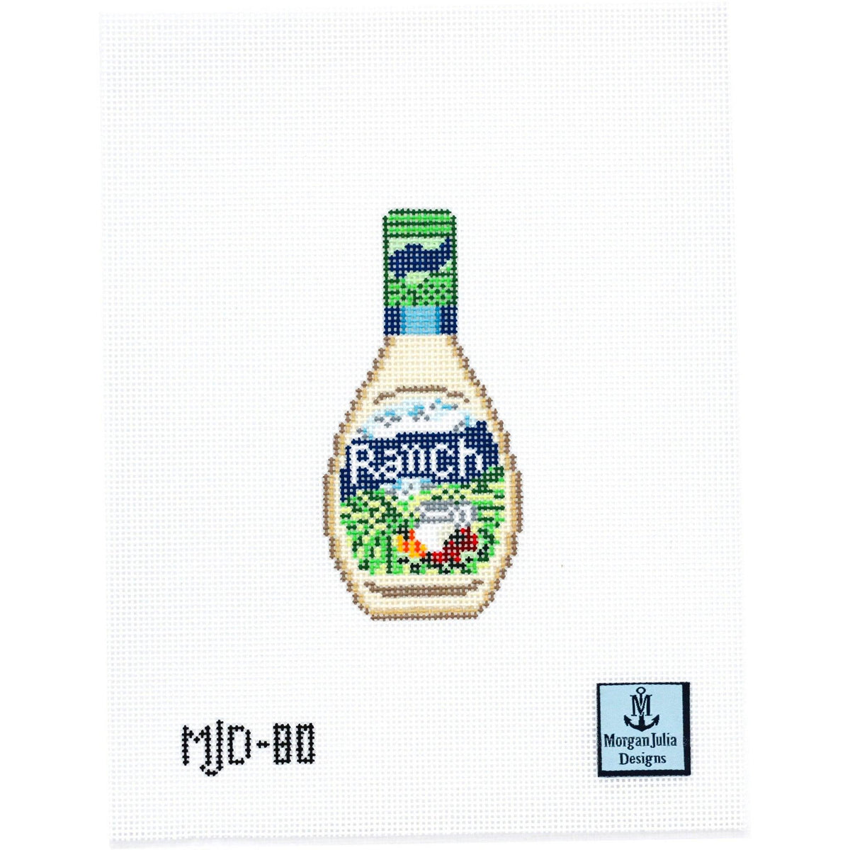 Ranch Dressing Bottle [Needlepoint Canvas and Kit] [Morgan Julia Designs]