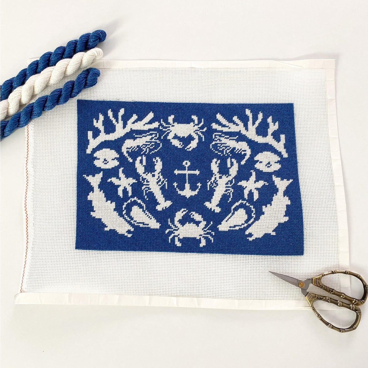 Seafood Social [Needlepoint Canvas and Kit] [Morgan Julia Designs]
