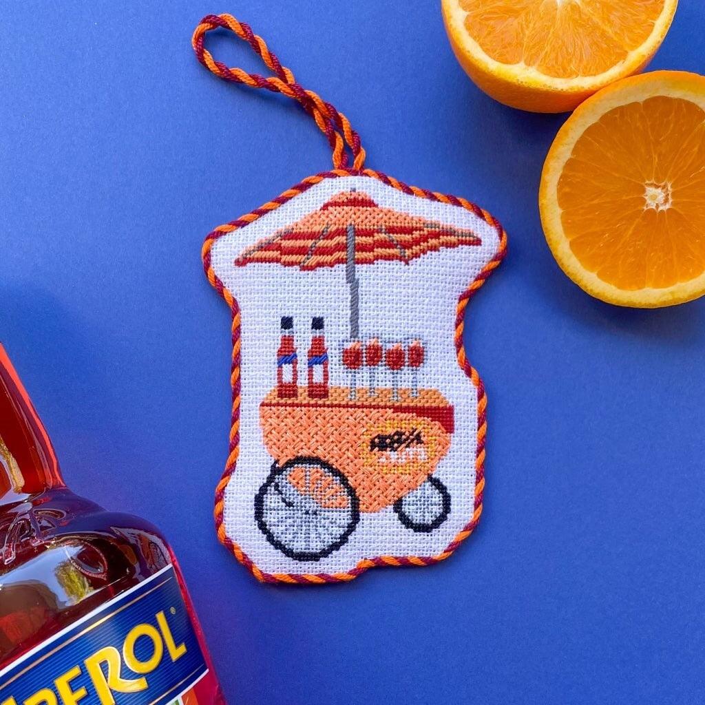 Spritz Cart with Stitch Guide [Needlepoint Canvas and Kit] [Morgan Julia Designs]