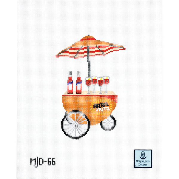 Spritz Cart with Stitch Guide [Needlepoint Canvas and Kit] [Morgan Julia Designs]