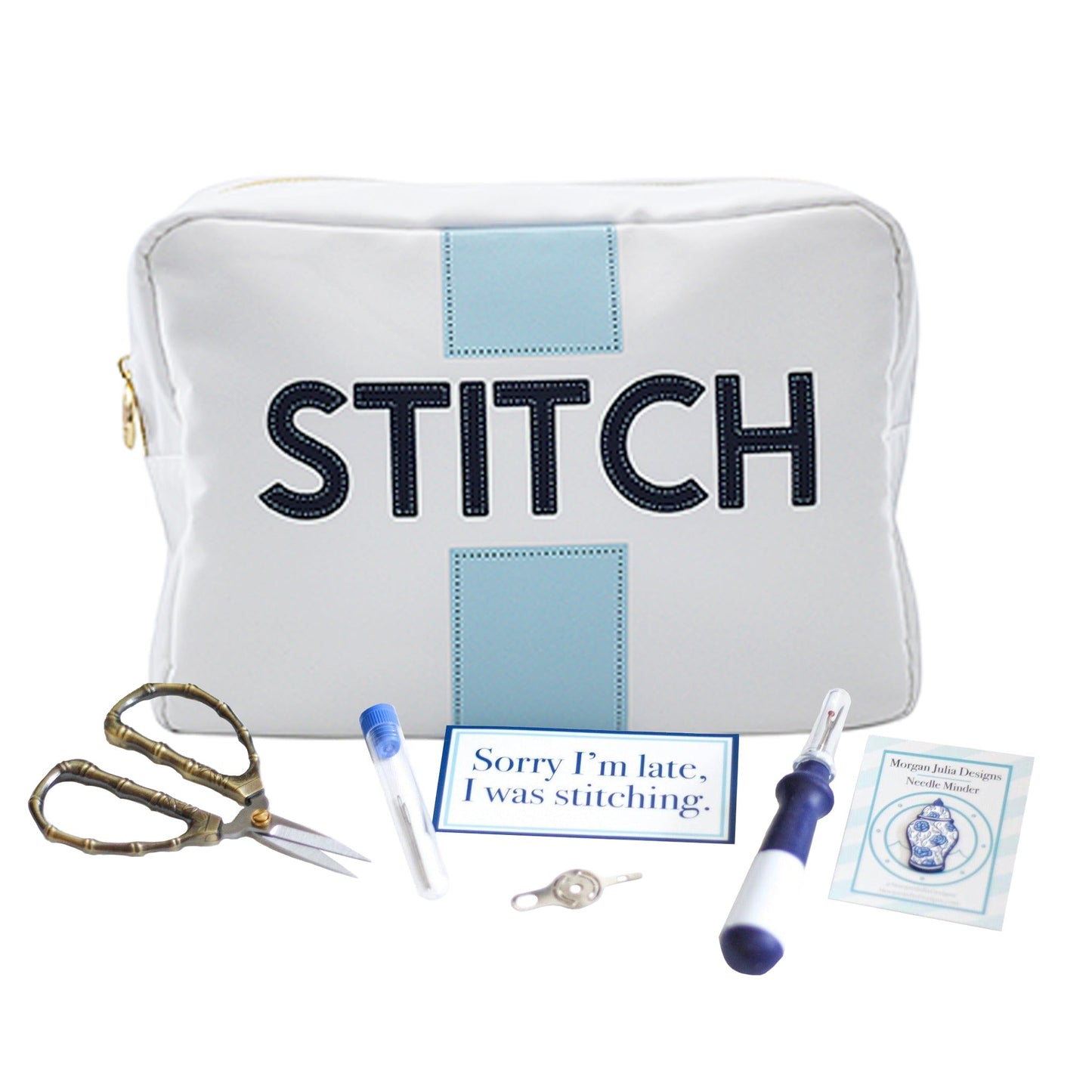 Stitch and Bitch Bag [Needlepoint Canvas and Kit] [Morgan Julia Designs]