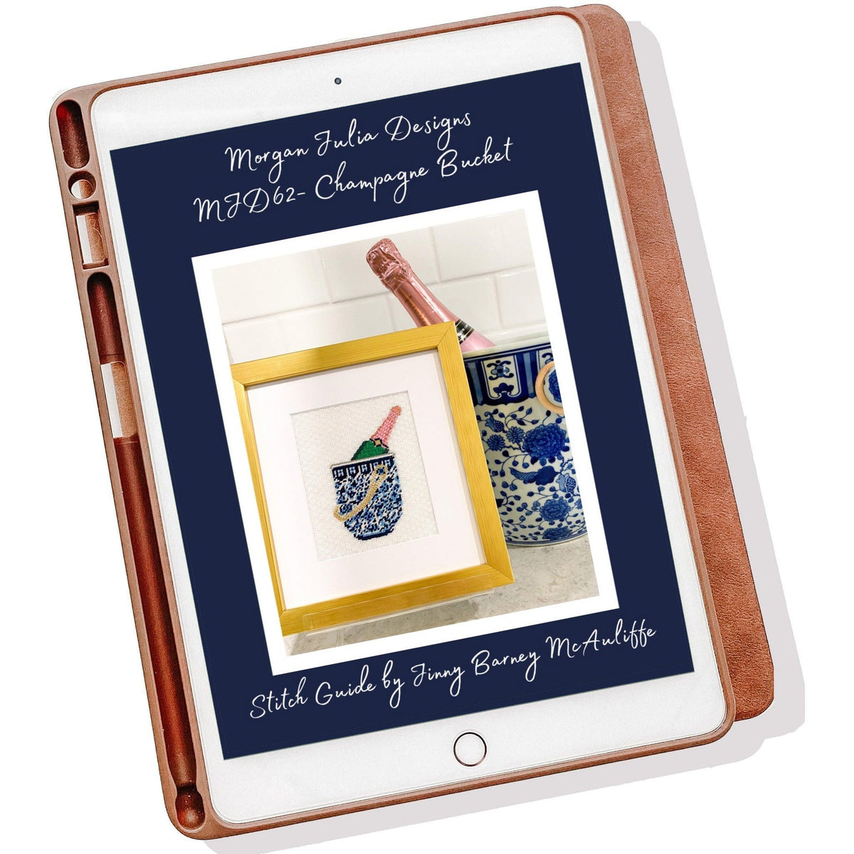 Stitch Guide for Ginger Jar Champagne Bucket Canvas [Needlepoint Canvas and Kit] [Morgan Julia Designs]