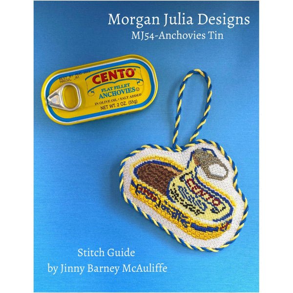 Stitch Guide for Tin of Anchovies Canvas [Needlepoint Canvas and Kit] [Morgan Julia Designs]