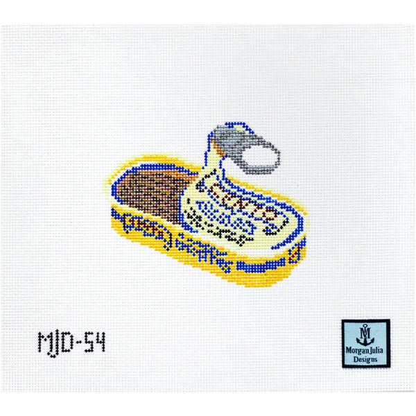 Tin of Anchovies with Stitch Guide [Needlepoint Canvas and Kit] [Morgan Julia Designs]