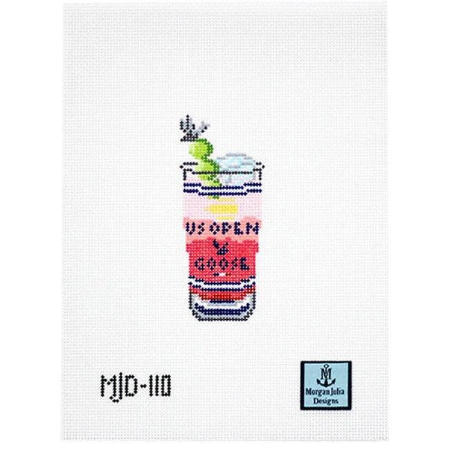 US Tennis Competition Cocktail [Needlepoint Canvas and Kit] [Morgan Julia Designs]