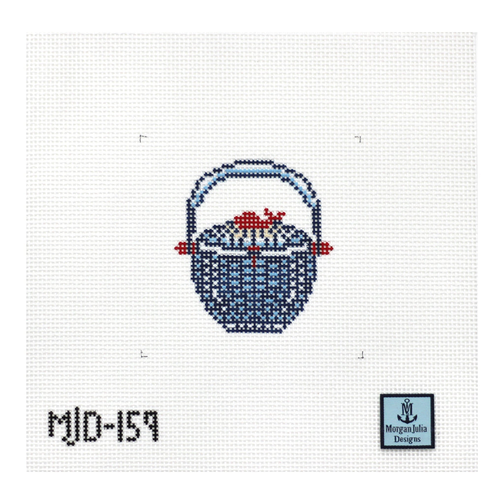 Woven Whale Basket [Needlepoint Canvas and Kit] [Morgan Julia Designs]